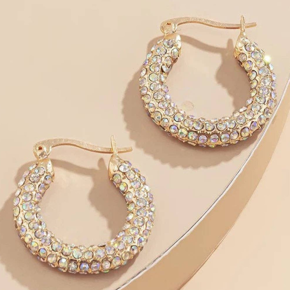 18k Plated Huggie Hoop Earring|21mm&13mm